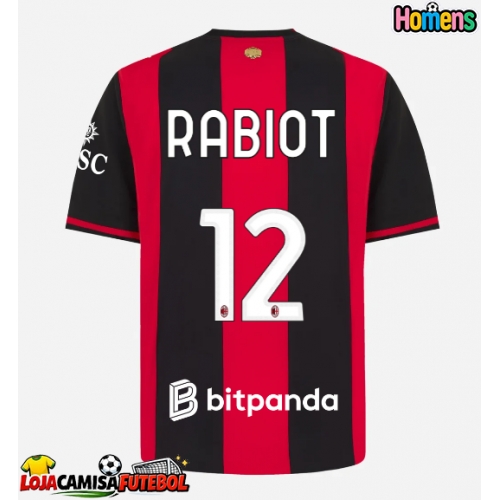 Camisa de Futebol AC Milan Adrien Rabiot #12 Equipamento Principal 2026-27 Manga Curta